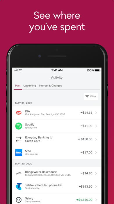 Bendigo Bank Screenshot