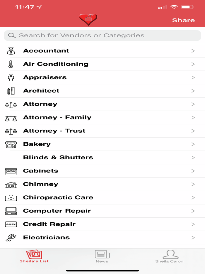 Sheila Caron Vendors