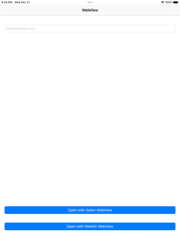 WebView - Tester iPad screenshot 1 - Developer Tools app