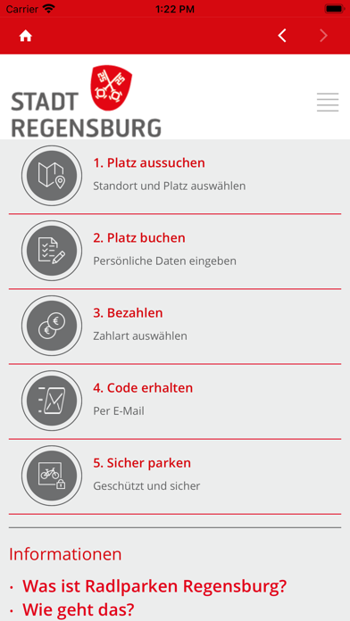 Radlparken Regensburg Screenshot