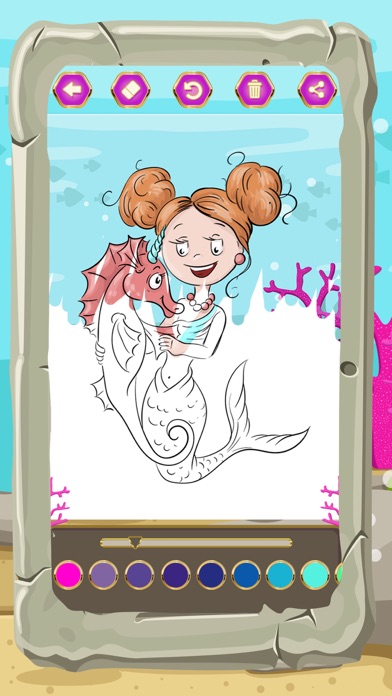 Magic mermaid coloring book Screenshot