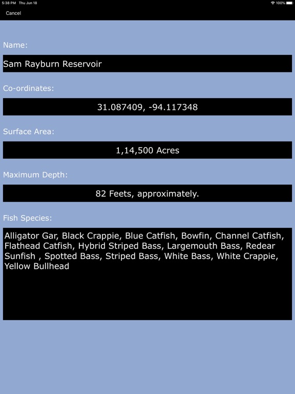 Screenshot #5 pour Texas-LA-AR: Lakes & Fishes