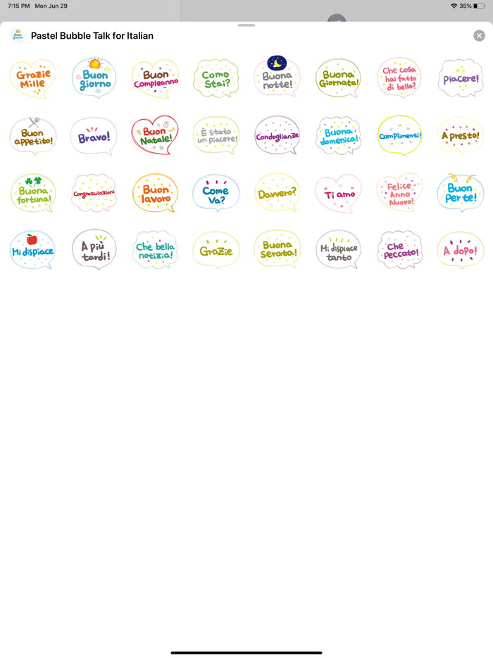 Pastel Bubble Talk for Italian