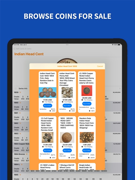 Price Guide - U.S. Coin Values iPad screenshot 5 - Reference app