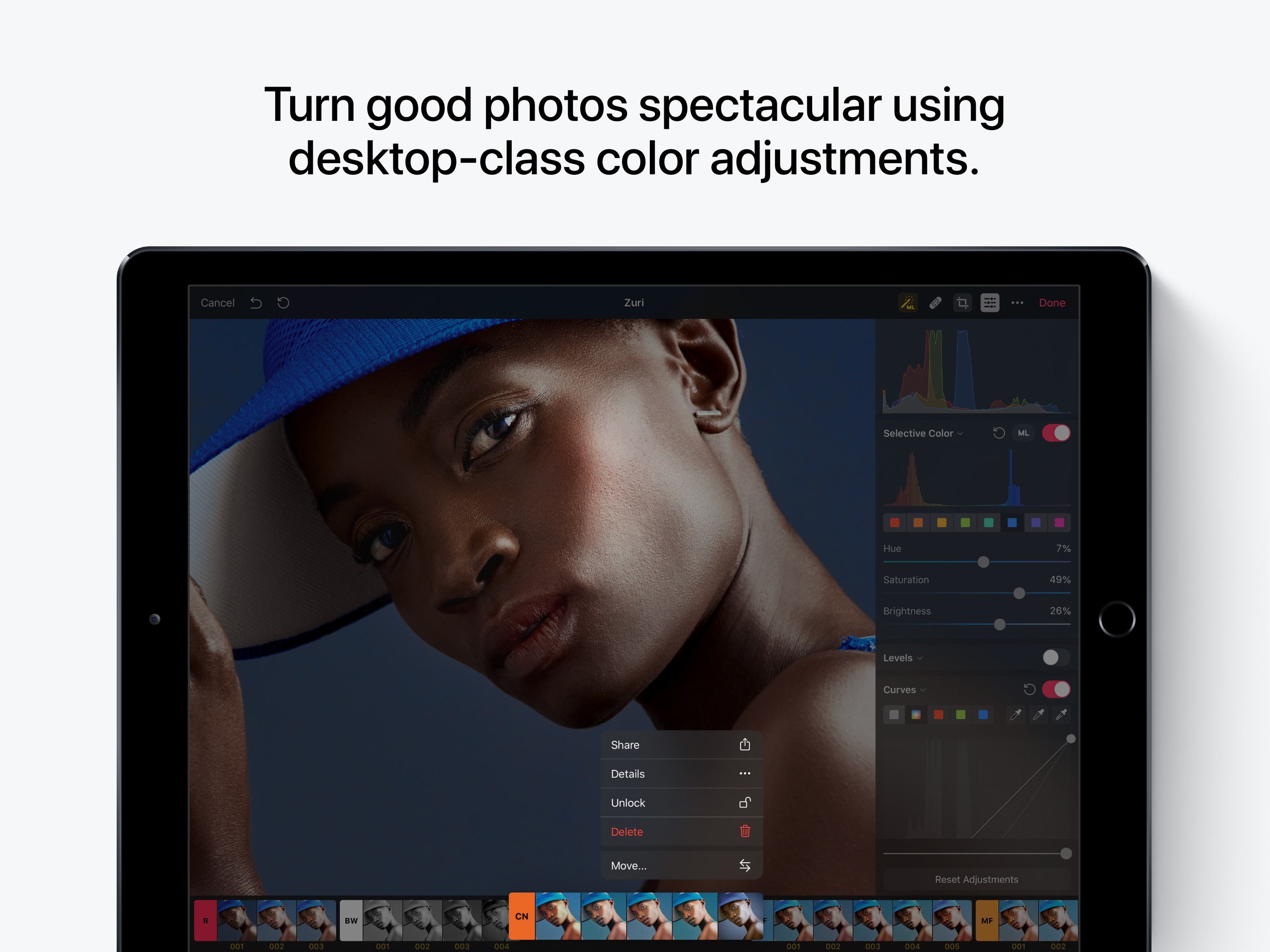Screenshot do app Pixelmator Photo
