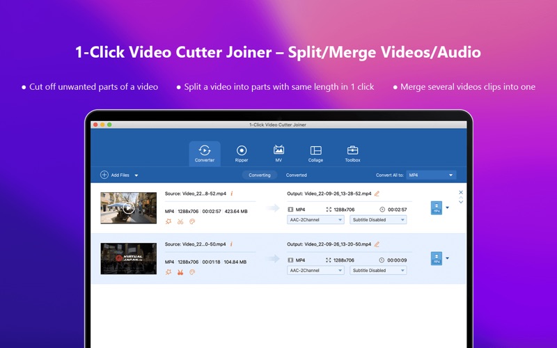 Screenshot #1 for 1-click Video Cutter Joiner