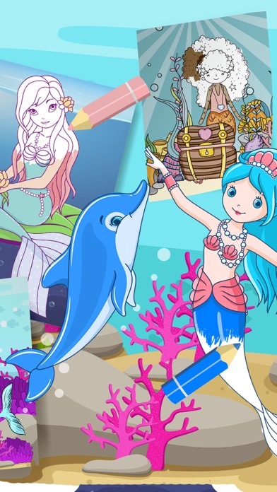 Magic mermaid coloring book Screenshot
