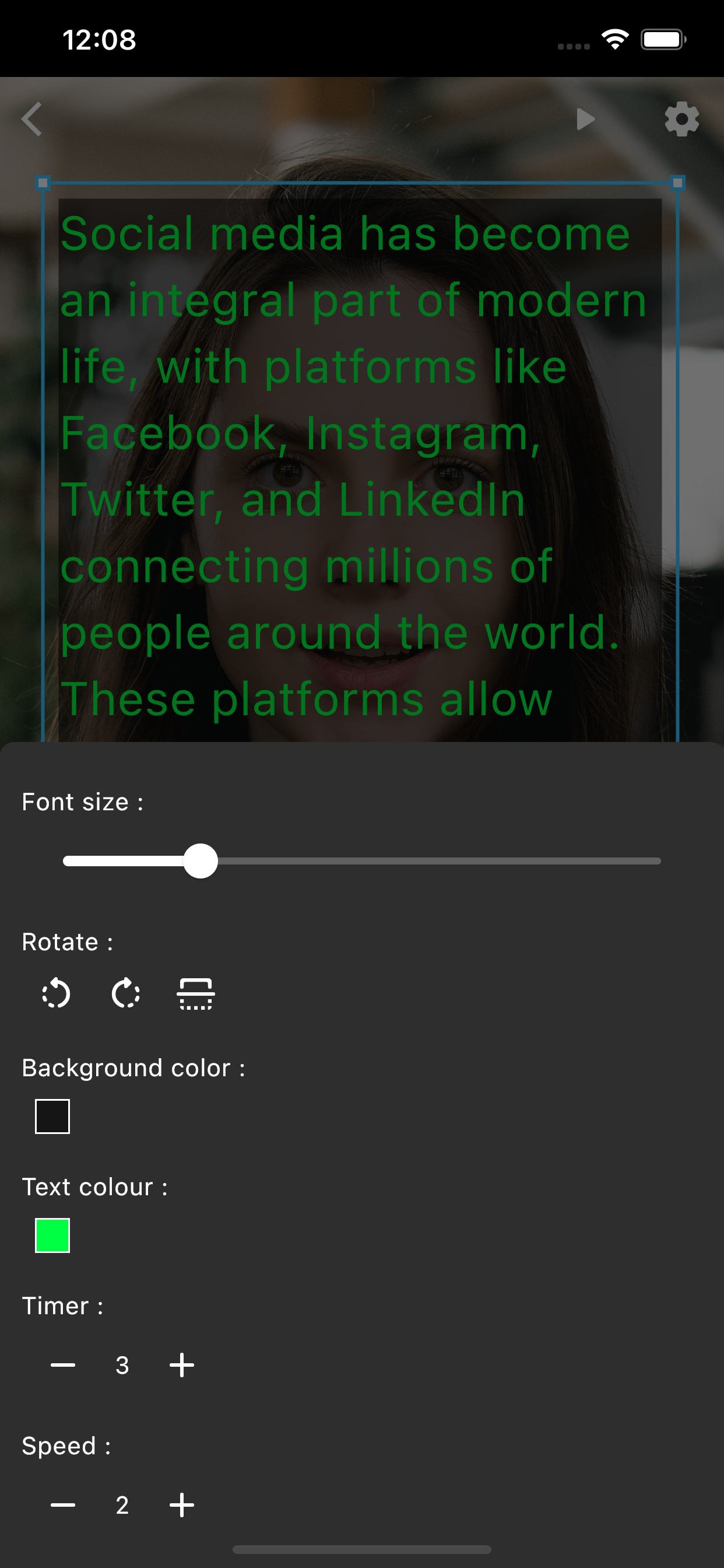Video Text Prompter