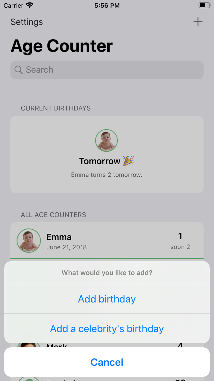 Age Counter • Birthday Tracker