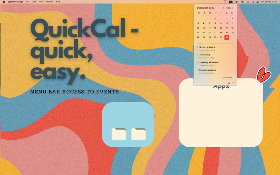 QuickCal - menu bar calendar - 1.3 - (macOS)