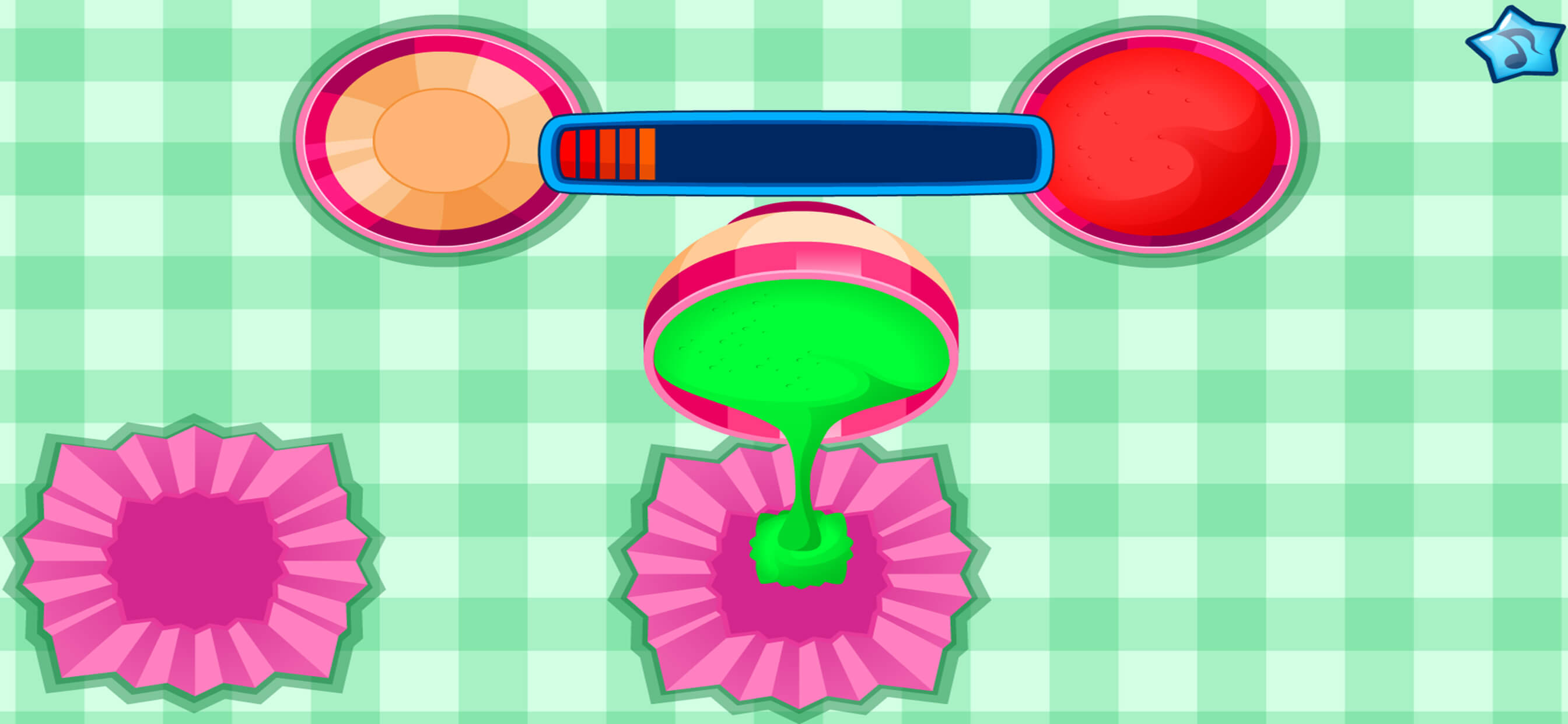 Cooking colorful cupcakes game