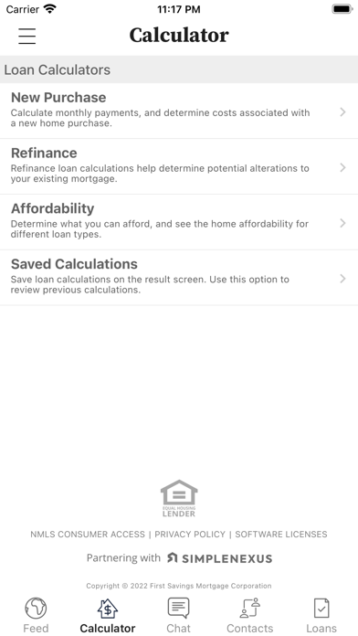 First Savings Mortgage Screenshot