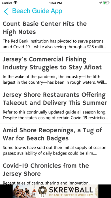 Jersey Shore Beach Guide Screenshot