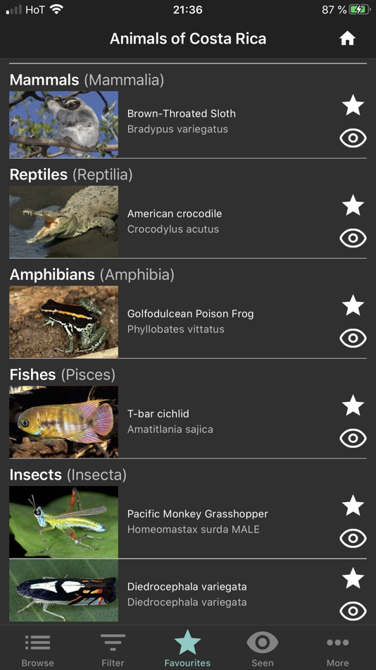 #3. Animals of Costa Rica (iOS) Podle: Stefan Kunz