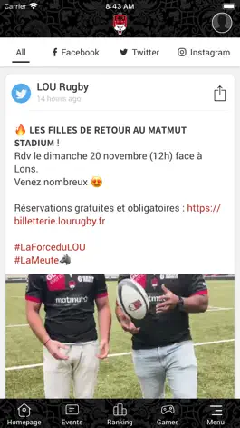 Game screenshot LOU Rugby - Appli officielle hack