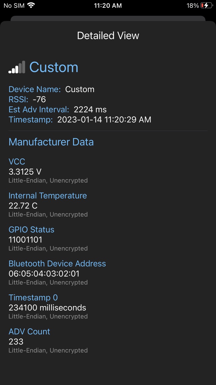 NanoBeacon BLE Scanner
