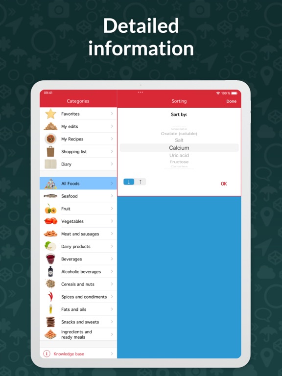 OxiPur – Gout & Kidney Stones iPad screenshot 7 - Food & Drink app