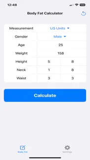 body fat percentage iphone screenshot 1
