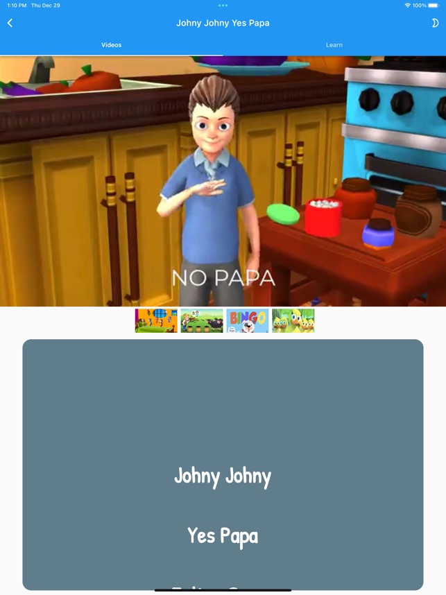 Johny johny yes papa offline video download clearance