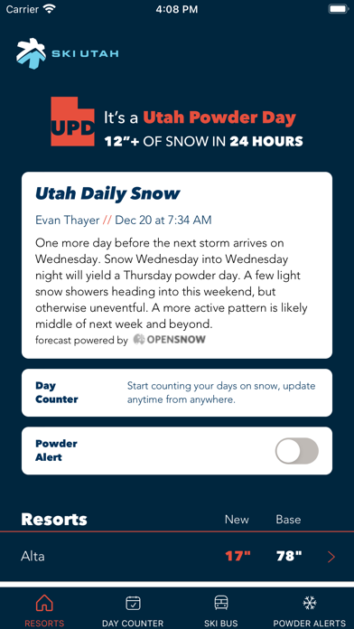 Screenshot #1 pour Ski Utah Snow Report