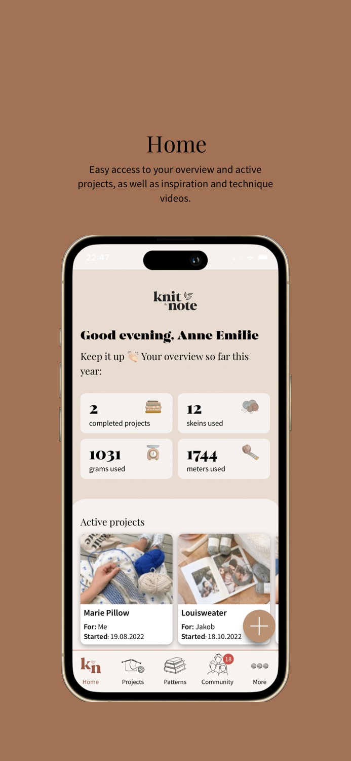 Knitandnote App for makers