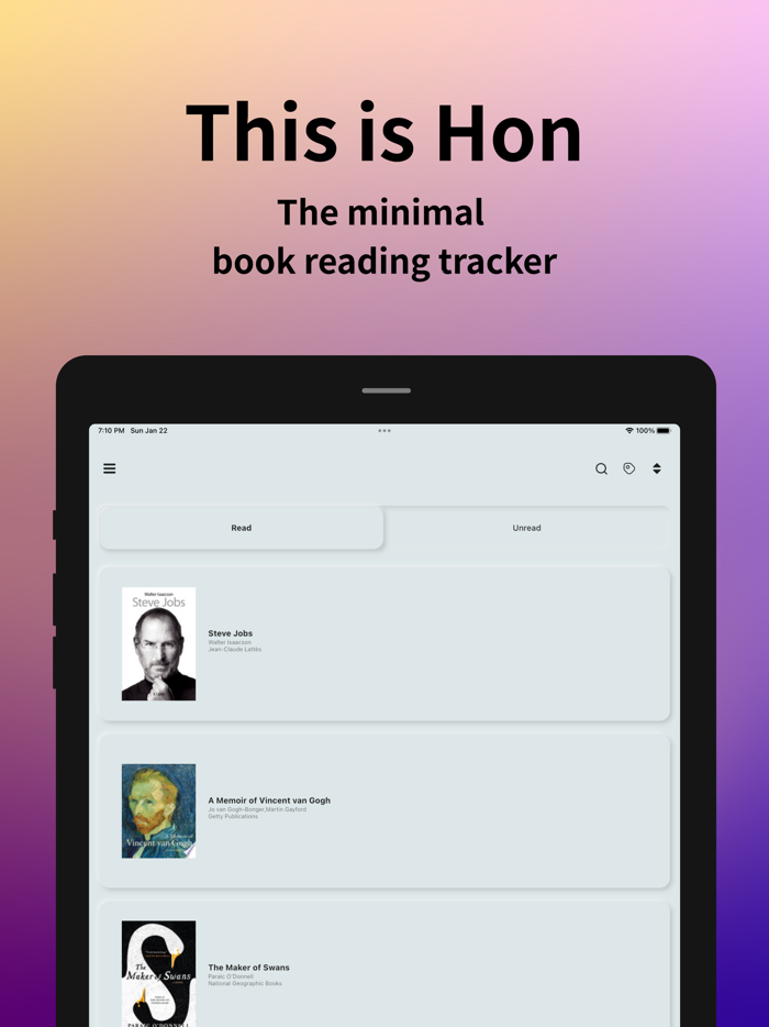 Book Tracker Reading Log - Hon