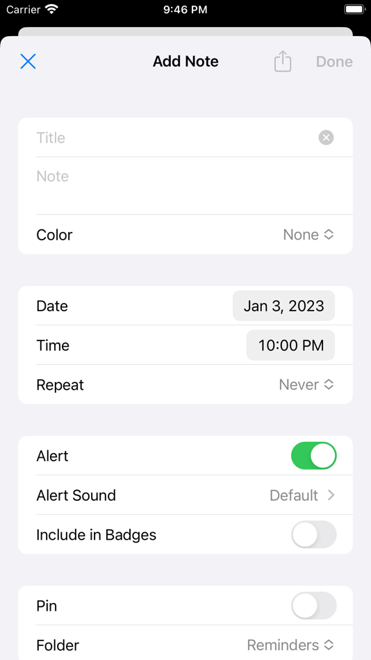 #5. Reminder Notes Widget - Alarm (iOS) بواسطة: FugaPiyo Inc.
