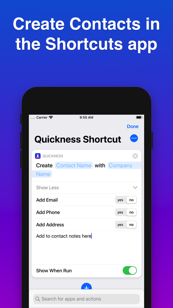 Quickness Add Contacts
