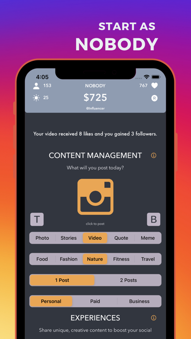 Influencer screenshot 1