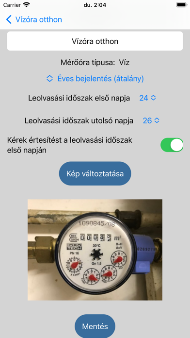 Mérőóra leolvasás Screenshot