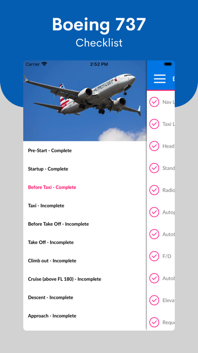 Boeing 737 Checklist Screenshot
