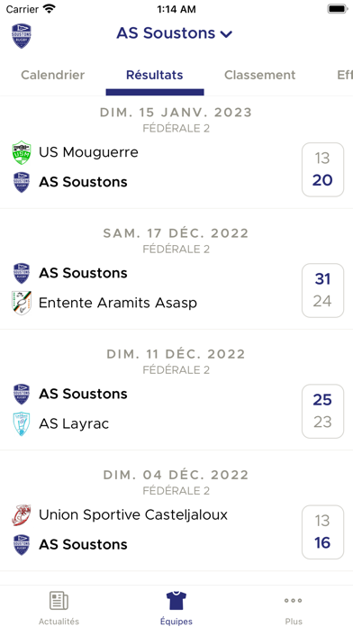 AS Soustons Rugby Screenshot