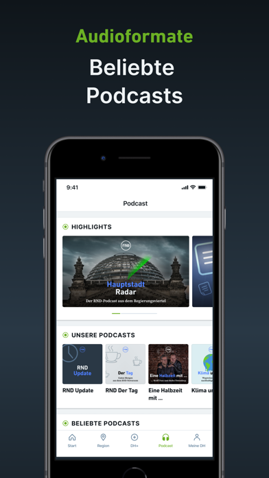 DH - Nachrichten und Podcast Screenshot