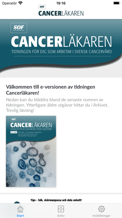 Tidningen Cancerläkaren Screenshot