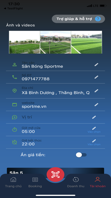 Quản Lý Sân Bóng Screenshot