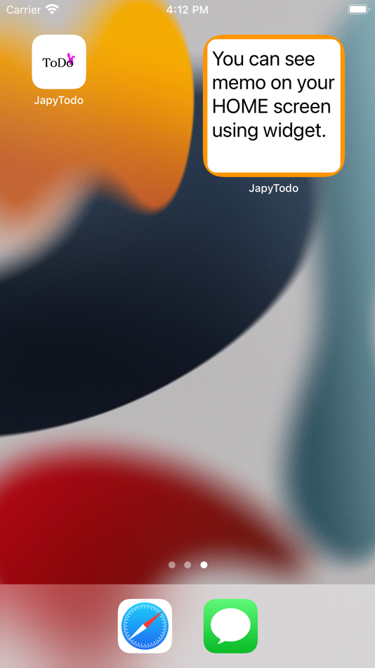 #1. Home screen note - Widget note (iOS) Podle: Foodmenu.world Inc.