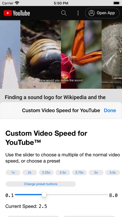 Custom Video Speed for YouTube