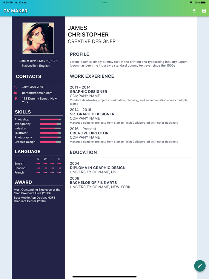 CV Profile Maker