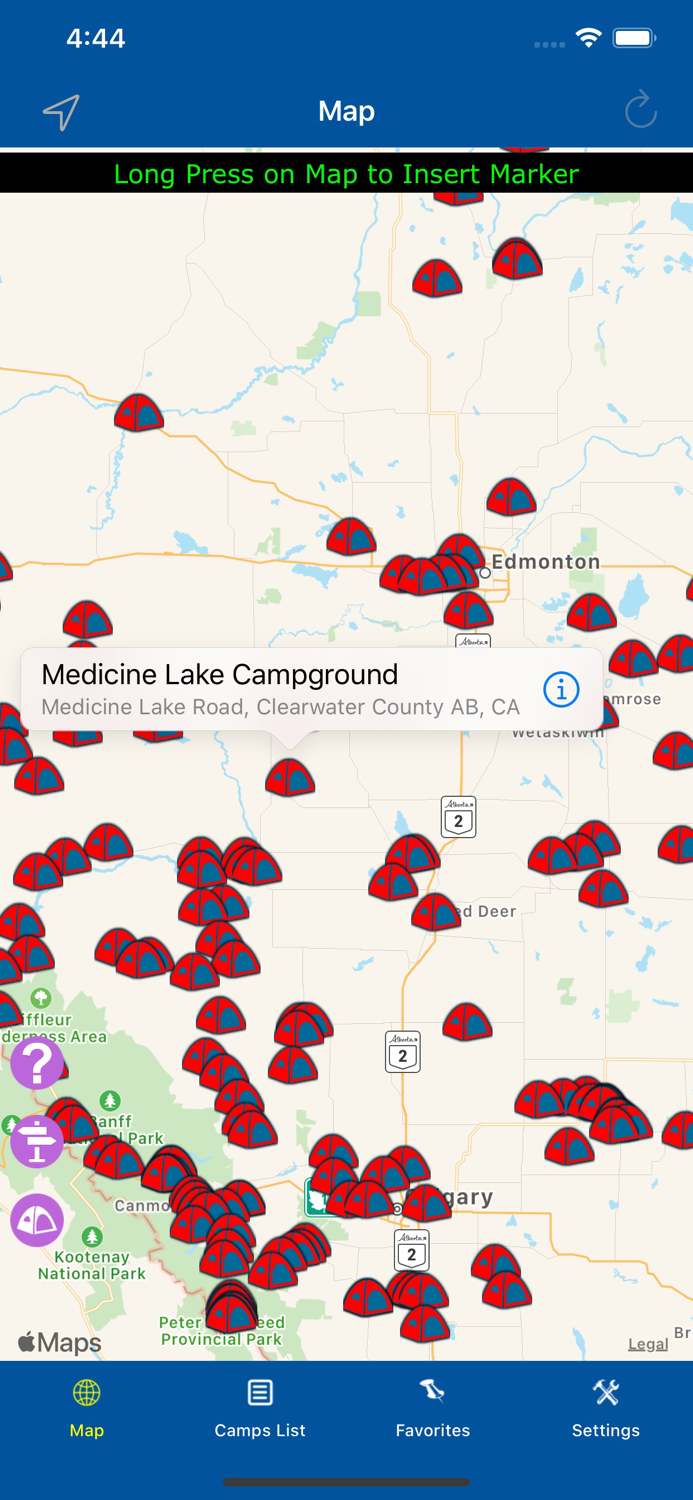 Alberta – Camping and RV spots