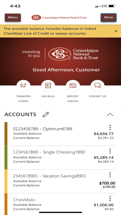 CNB Mobile Online Banking Screenshot