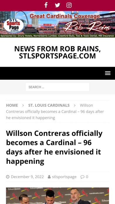 STL Sports Page Screenshot