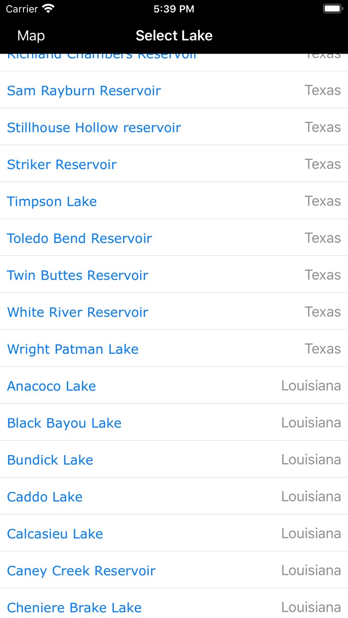 Texas-LA-AR Lakes  Fishes