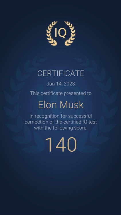 IQ Test with a Certificate