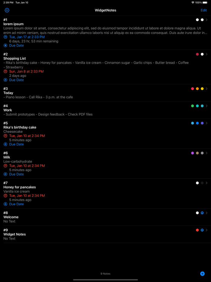 Widget Notes Home Lock Screen