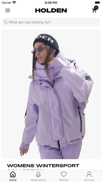 Holden Outerwear Screenshot