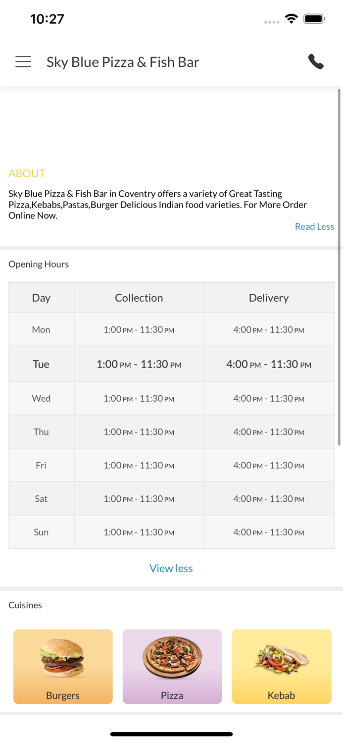 Sky Blue Pizza and Fish Bar