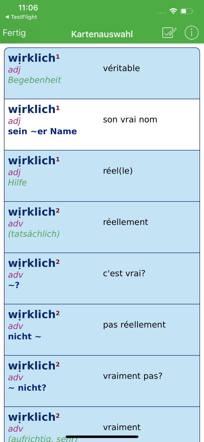 Dictionary German - French