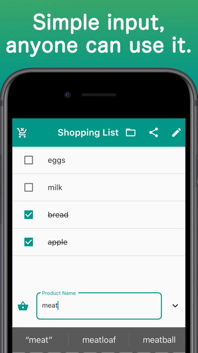 Budget Type Shopping List Screenshot