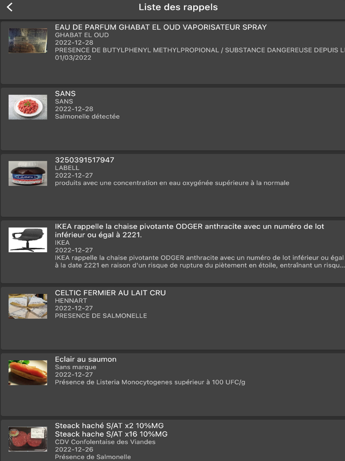 Alerte Produit - Rappel Danger