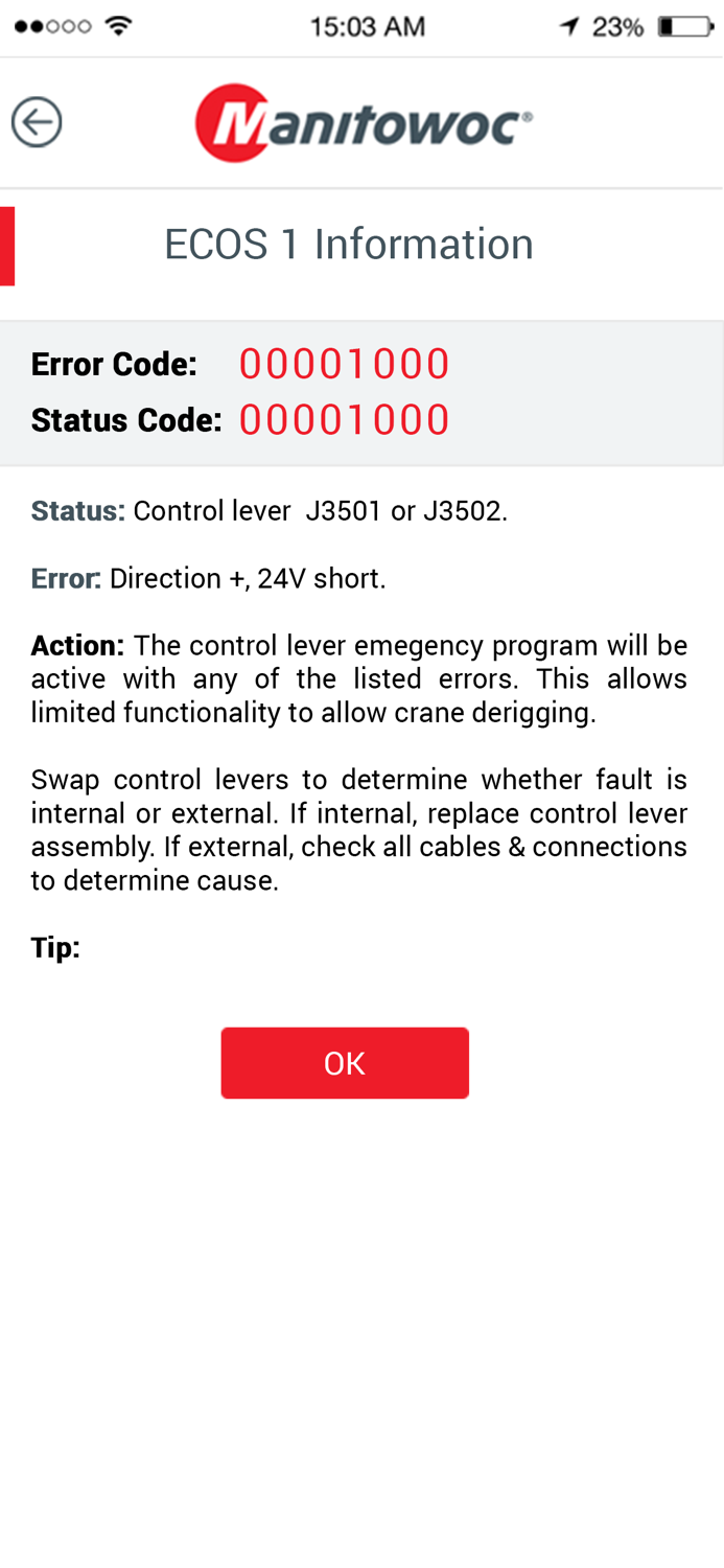 Manitowoc Diagnostic Code App